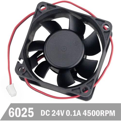50Pcs Gdstime 24V 6025 DC 2-Pin Cooler Brushless PC CPU Case Cooling Fan 60mmX60mmX25mm 6cm Cooling Cooler Fan