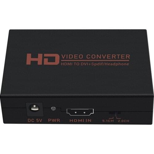 HD to DVI with Audio Converter Adapter + Optical output and 3.5mm audio jack 1080P for HD Projector TV Blu-Ray DVD PS4 Xbox360