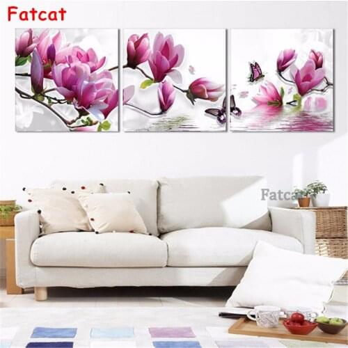 3 piece diamond drawing cross stitch full square flower embroidery new to home decor jigsaw diamond drawing embroidery PP1693
