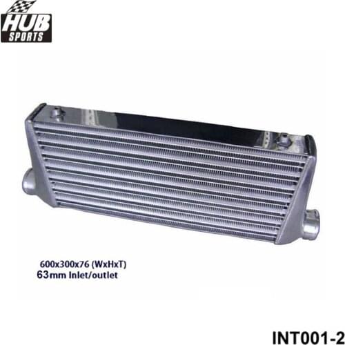 Aluminum Turbo Intercooler Inter Cooler 600 X 300 X 76 MM Front Mount 600*300*76 Outlet 63MM/2.5"HU-INT001-2