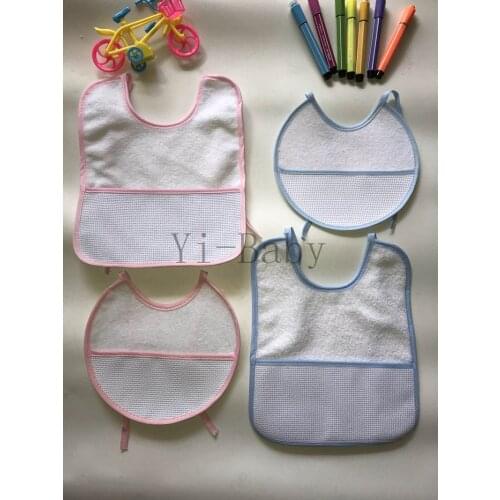 Free shipping Cross Stitch Bibs waterproof Baby Bibs Infant saliva towels baby bibs pink&blue 4PCS/Set YB170013