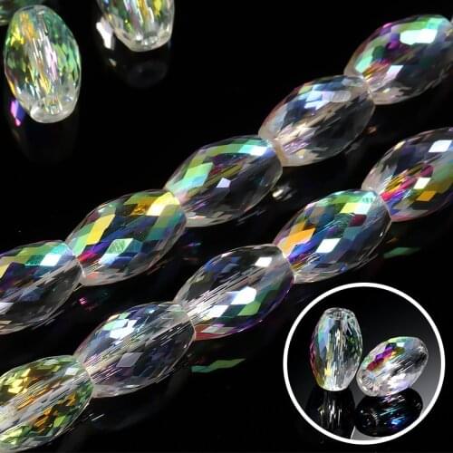 8x12mm Glass Crystal Rhinestones Oval Shape Loose Beads With Hole Shiny Jewelry Making Accessories DIY Rhinestone Beads Stone