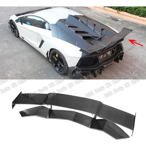 Real Carbon Fiber Car Rear Trunk Spoiler Lip Wing Case for Lamborghini Aventador LP700 LP700-4 Roadster Pirelli 10-16