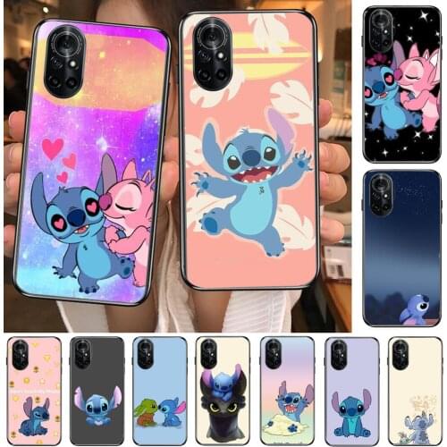 Stitch Play Clear Phone Case For Huawei Honor 20 10 9 8A 7 5T X Pro Lite 5G Black Etui Coque Hoesjes Comic Fash design