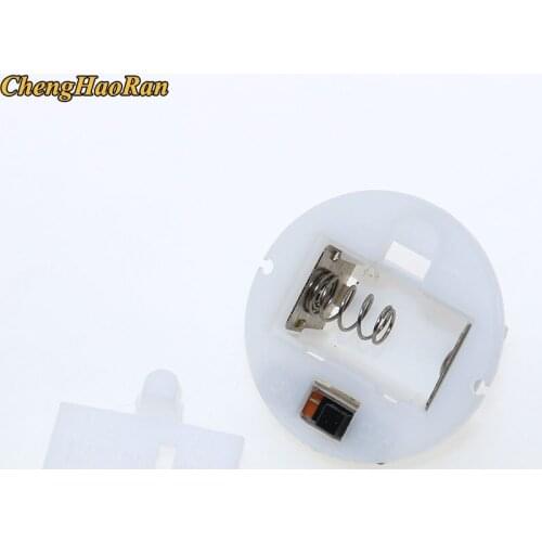 5pcs Battery Storage Box Case with Switch Button For AG13 / LR44 Batteries Round Base Battery Box Compartment Craft Base