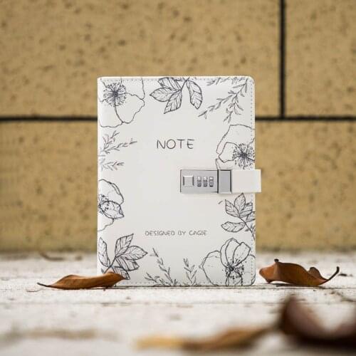 Kawaii Cute A5 Spiral Notebook PU Planner Divider Personal Travel Password Diary Lock Journal Note Book Office School Stationary