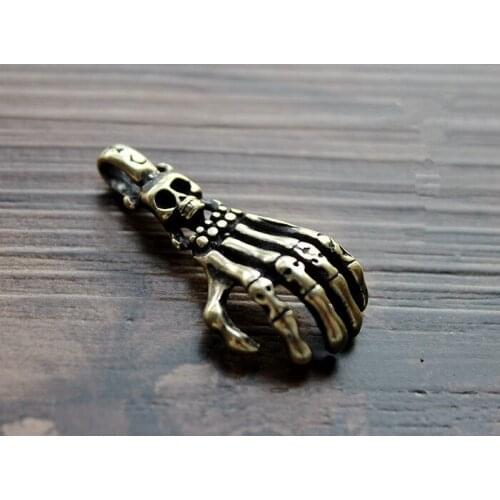 Brass Claws Skeleton Skull Pendant Skull Claws Key Ring Pendant Zipper Head Keychain Multi Tools EDC