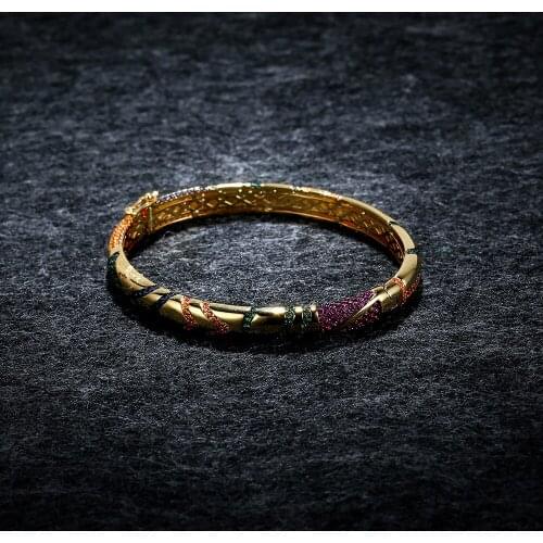 LIDU High Quality 925 Silver Colorful Tribal Hollow-out Bracelet Fashion Exquisite Monaco Jewelry Gifts For Friends