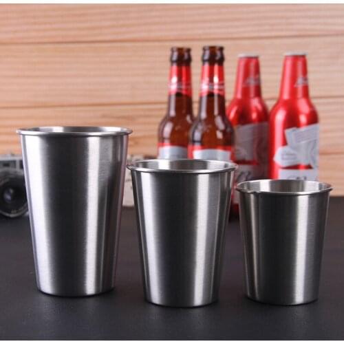 Stainless Steel Metal Cup Beer Cups White Wine Glass Coffee Tumbler Tea Milk Mugs Outdoor Travel Camping Mugs