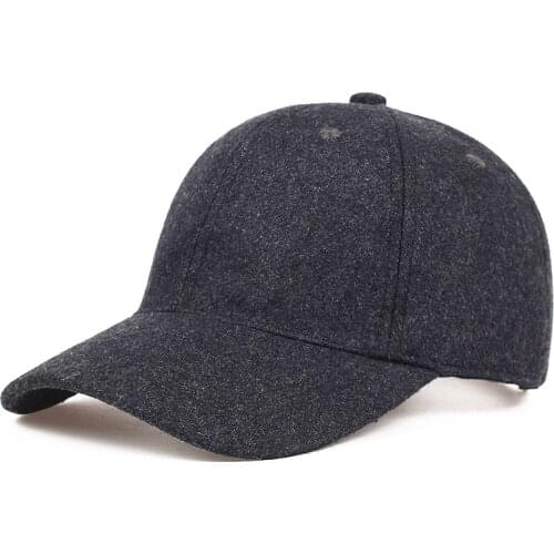 Man cotton hat cap Male Autumn and Winter Warm Wool Felt Snapback Hat Men Big Sizes Baseball Caps