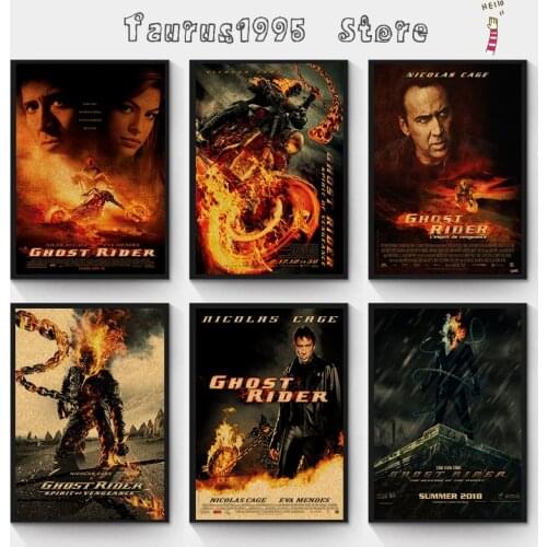 New Classic movie Ghost Rider poster evil spirit knight poster kraft paper poster vintage poster movie poster 42X30 CM