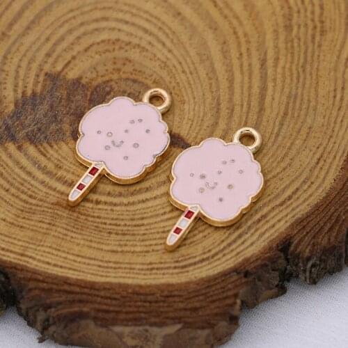 5PCS Pink Enamel POP Charm Pendant Jewelry Making Bracelet Necklace DIY Earrings Accessories Craft