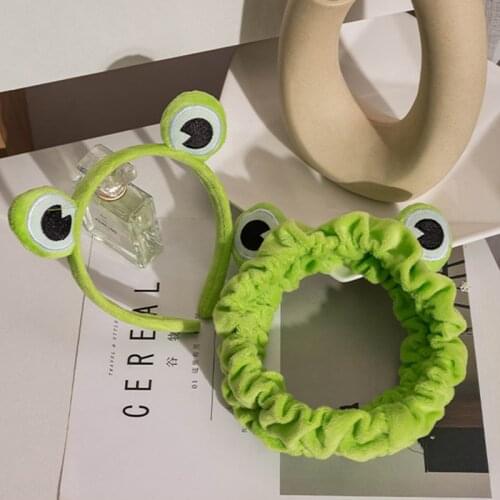 Funny Frog Makeup Headband Wide-brimmed Elastic Hairbands Cute Girls Hair Bands Women Hair Accessories Girls Hairband