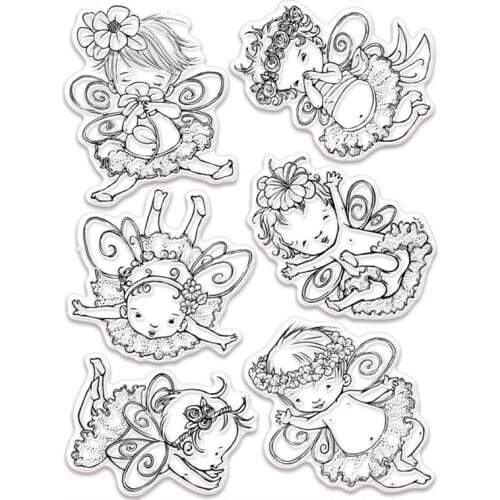 Fairy Flutters Transparent Silicone Clear Stamp/Seal for DIY scrapbooking/photo album Decorative Cards Making Paper Crafts