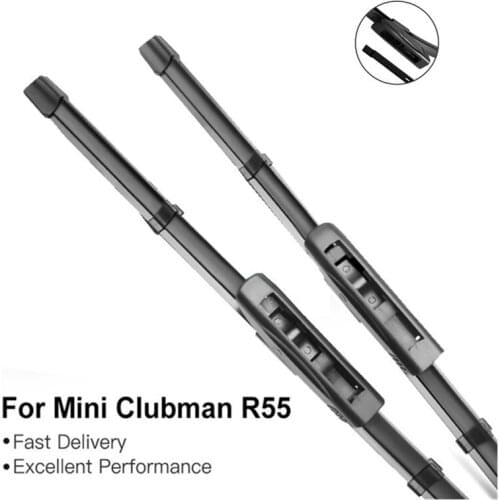 Rubber Car Windscreen Wiper Blades Fit Bayonet/Hook/Push Button Arms for Mini Cooper One JCW S Clubman R55 2007-2015 Accessories