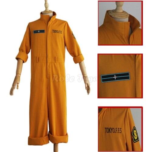 S-3XL Anime Shinra Kusakabe Jumpsuit Rompers Cosplay Costume Fire Force Enen no Shouboutai Men Women Uniform C81K161