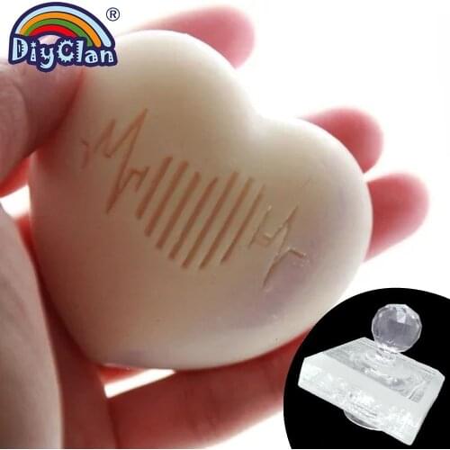 Heart rate handmade soap making seal transparent diy natural organic sealing glass soap seal acrylic chapter tool custom ECGline