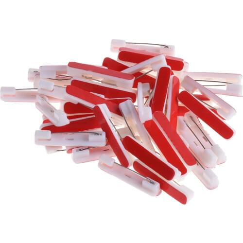 XRHYY 10 Pcs White Self-adhesive Bar Safety Pins for ID Badge Crafting Adhesive Badge Crafting Pins Nametags Ribbons Tags