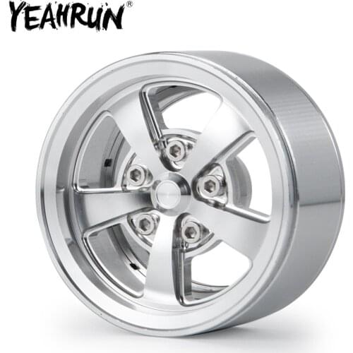 YEAHRUN 4Pcs 1.9" Metal Beadlock Wheel rims For RC Crawler Axial SCX10 90046 D90 Trx4
