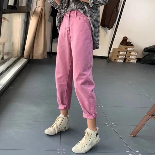 Funky Jeans For Women 2021 Spring Autumn Denim Harem Pants High Waist Baggy Casual Cargo Pants Streetwear Female Wild Trousers