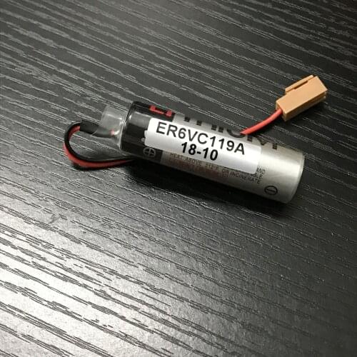 10Pcs/Lot ER6V ER6VC119A 3.6V 2000mAh PLC Battery With Brown Plug Free Shipping