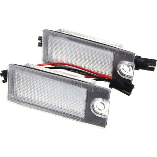 2 Pcs New For VW Tiguan 2007-2013 LED Car Number License Plate Light 18 SMD Ultra Bright White Lamps Canbus No Error Accessories