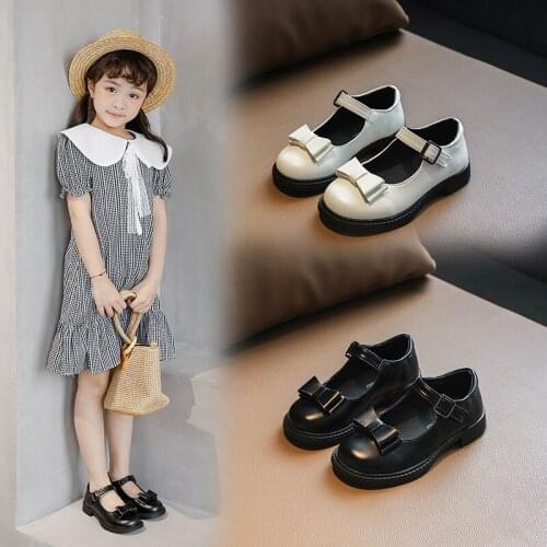 2021Autumn Girls Shoes Princess Kids Flat Shoes PU Leather Children Casual Shoes With Flowers Party Show Shoes For Girls