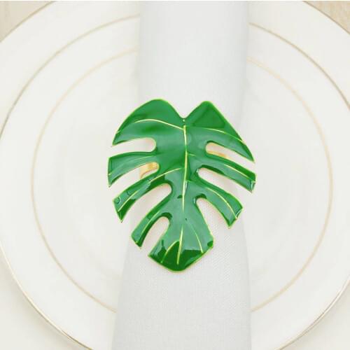 24pcs New Product Hotel Green Back Turtle Napkin Button Napkin Ring Leaf Napkin Ring Hotel Wedding Western Restaurant Decoration
