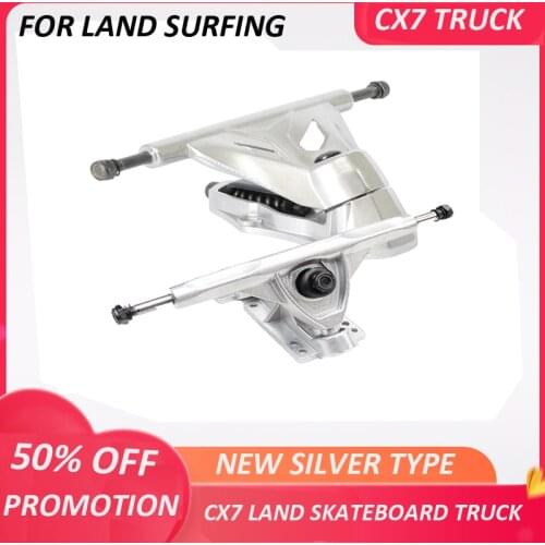 6in CX7 Land Surfing Skateboard Truck CX7 Ground-free Rotating Surf Skate Board Bridge Ski Steering Bracket Trucks Silver Skate