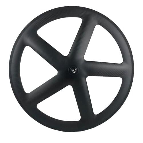 700C Full Carbon 5 Spokes Clincher/Tubular Wheels Five-spoke carbon wheelset for Track/ Road Bike UD/3K matte finish