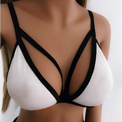 Bikini Top Sexy Women Bandage Push-up Black Bikini Tops Bra Swimsuit Swimwear Beachwear Swim Bra Hot New Swim Suit 2020