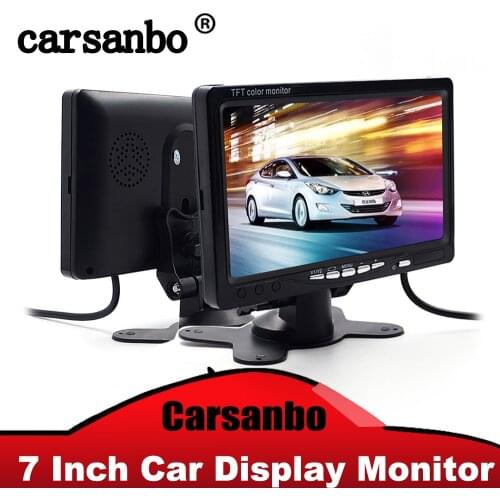 Carsanbo 7 Inch Car Monitor TFT LCD Color Display Monitor Backup Parking System Support Car Reverse Camera
