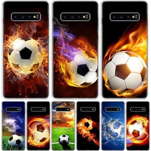 Fire Football Soccer Ball Phone Case For Samsung Galaxy A50 A70 A30S A51 A71 A10 A20E A40 A90 A20S M30S A6 A7 A8 A9 Plus Coque