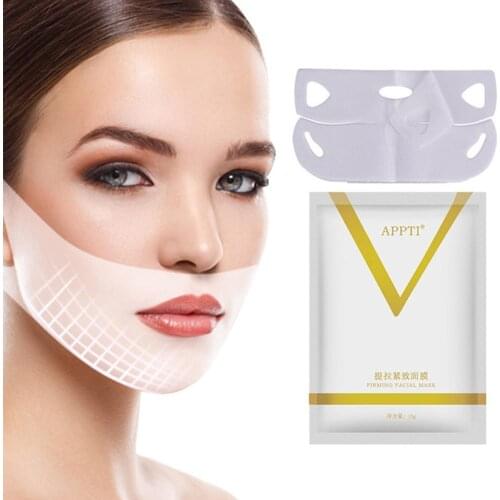 Brand New Breathable 1PCS Small V Face Mask Spot Lifting Firming Bandage Hydrogel Fat Burn Tapes Facial Strap Face Mask
