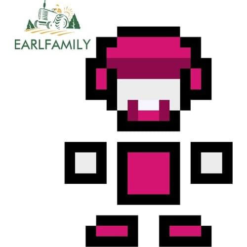 EARLFAMILY 13cm x 9.8cm for Pixel Chameleon Run Vinyl Car Stickers JDM Waterproof Surfboard Decal Refrigerator Vinyl Car Styling