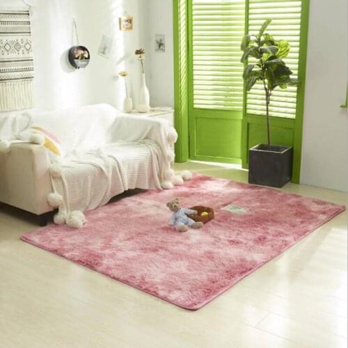 Tie Dye Gradient Color Carpet Living Room Decor Floor Mat Children Bedroom Play Rug Nordic Soft Plush Carpet Bay Window Cushion