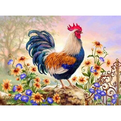 Kexinzu Full Square/Round Drill 5D DIY Diamond Painting "Colorful rooster" 3D Embroidery Rhinestone Cross Stitch Home Decor Gift