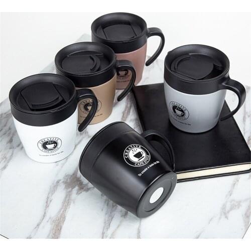 Double Wall Coffee Mug Stainless Steel Thermos Tumbler Cups Vacuum Flask Car thermo Water Bottle Tea Mug With Spoon Thermocup