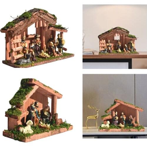 Jesus Nativity Sets Collection Holy Family Decorative Ornaments Christ Figurine Resin Indoor Decoration Manger Scene