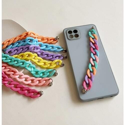 Korean Mobile Phone Straps Anti-lost Lanyard Colorful Acrylic Chain for Phone Fashion Detachable Hanging Rope Accessories