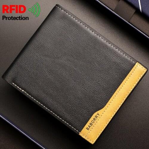 New Design RFID Wallets Mens Wallet Leather Genuine Money Bag Dollar Card Holder Purses For Men Mini Slim Purse