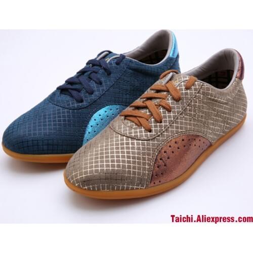 Women And Men High Quality Cowhide Tai Chi Shoes Real Leather Kung Fu Wushu Shoes Martial Arts Sneaker Sports Training Footwear