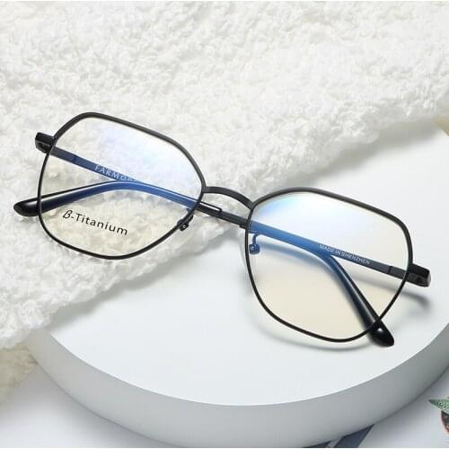 Logorela Alloy Glasses Frame Men Ultralight Polygon Myopia Optical Prescription Eyeglasses Frame Women Female Eyewear FM1863