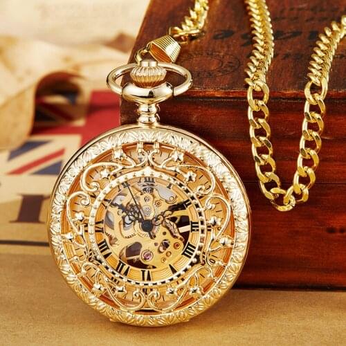 Anitique Mechanical Pocket Watch Men Hand Wind Steampunk Necklace Fob Watch Chain Fullmetal Alchemist Pocket Watches Women