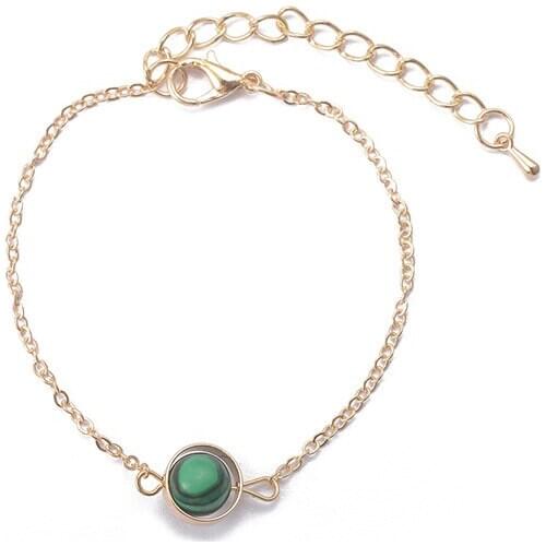 Fashion Hand Accessories Women Personality Round Stone Chain Bracelets Female Adjustable Charm Bracelet Bohemian Jewelry