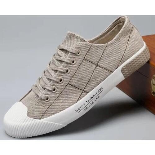 Spring and Autumn Lace Up Mens Casual Shoes New Summer Mens Canvas Shoes Round Toe Mens Flat Shoes