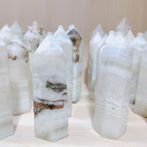 1PC natural crystal sea grain stone hexagonal column crystal point mineral decoration therapy stick DIY home decoration gift dec