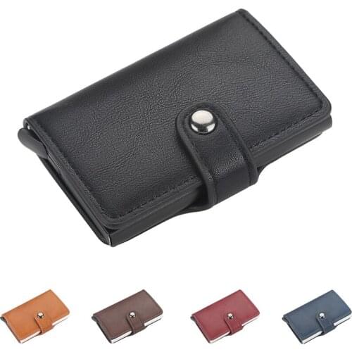 New Men Automatic Pop-up Card Type Bank Card Holder Men Business Anti-magnetic Metal Aluminum Card Bag Card Holder Keychain