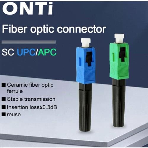 ONTi FTTH SC APC Fast Connector Single-Mode Fiber Optic SC UPC Quick Connector Fiber Optic Fast Adapter Straight Tail