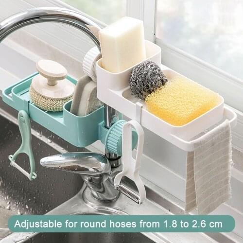 Kitchen Sink Faucet Sink Hanging Storage Rack Holder Faucet Clip Bathroom Kitchen Dishcloth Clip Shelf Drain Dry Towel Organizer